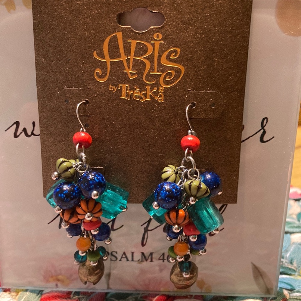 Aris by Treska Colorful Beaded Earrings